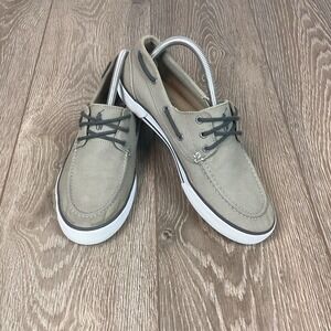 Polo Ralph Lauren Mens Franz Boat Shoes Gray Canvas 2‎ Eye Moc Solid Casual 10D